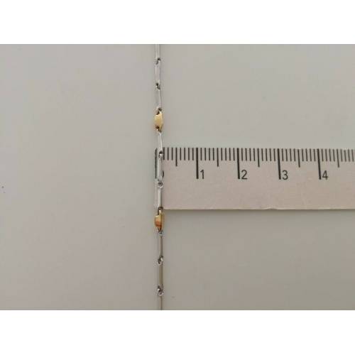 BRACCIALE In ORO Bicolore GIALLO e BIANCO Unisex Oro 18 KT 750% Made In Italy - 3