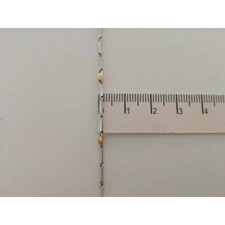 BRACCIALE In ORO Bicolore GIALLO e BIANCO Unisex Oro 18 KT 750% Made In Italy - 3