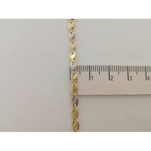 BRACCIALE In ORO Bicolore GIALLO e BIANCO Unisex Oro 18 KT 750% Made In Italy - 3