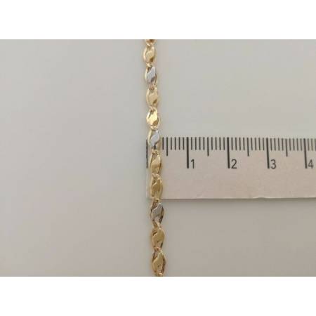 BRACCIALE In ORO Bicolore GIALLO e BIANCO Unisex Oro 18 KT 750% Made In Italy - 3