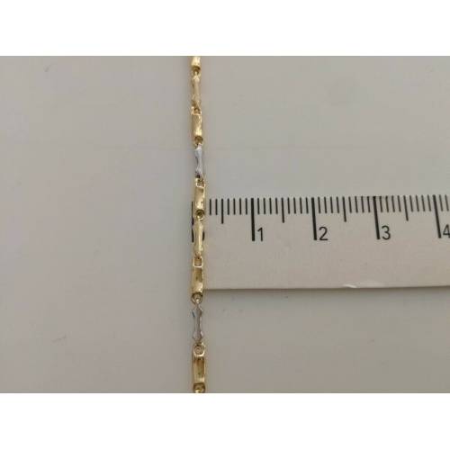 BRACCIALE In ORO Bicolore GIALLO e BIANCO Unisex Oro 18 KT 750% Made In Italy - 3