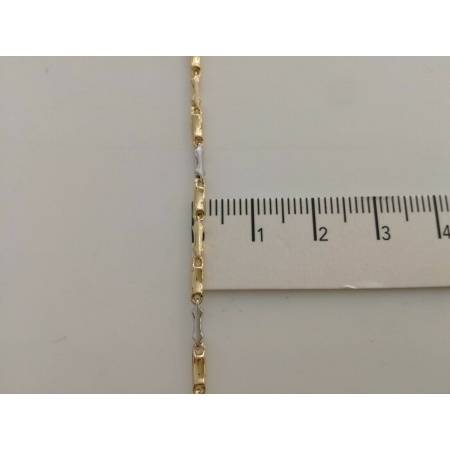 BRACCIALE In ORO Bicolore GIALLO e BIANCO Unisex Oro 18 KT 750% Made In Italy - 3