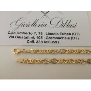 BRACCIALE In ORO Bicolore GIALLO e BIANCO Unisex Oro 18 KT 750% Made In Italy - 1 2