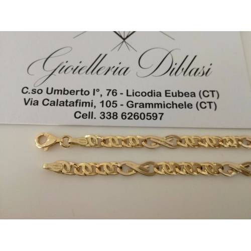 BRACCIALE In ORO Bicolore GIALLO e BIANCO Unisex Oro 18 KT 750% Made In Italy - 2