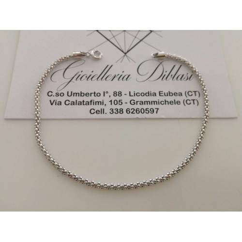 BRACCIALE ORO BIANCO 18 Karati 750% Maglia Simile FOPE Catena Uomo Donna Unisex - 1