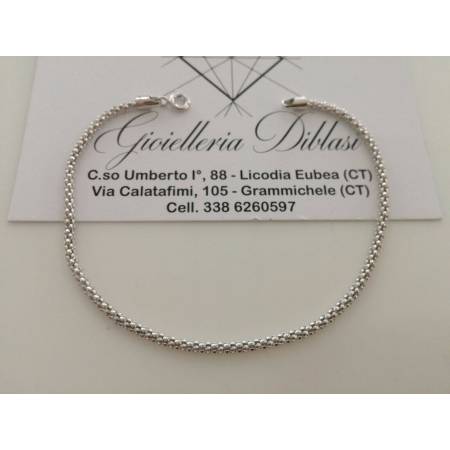 BRACCIALE ORO BIANCO 18 Karati 750% Maglia Simile FOPE Catena Uomo Donna Unisex - 1