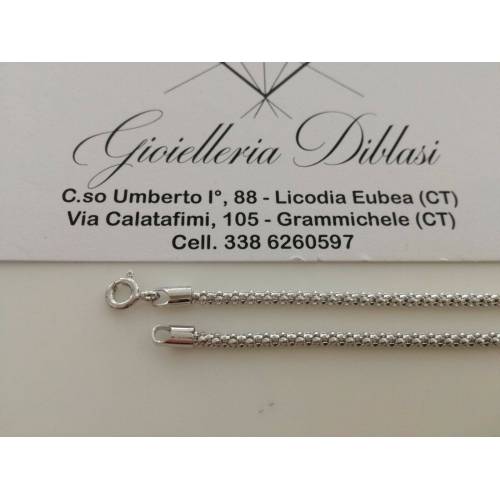 BRACCIALE ORO BIANCO 18 Karati 750% Maglia Simile FOPE Catena Uomo Donna Unisex - 2
