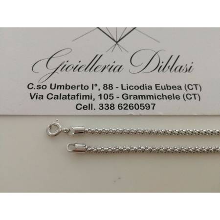 BRACCIALE ORO BIANCO 18 Karati 750% Maglia Simile FOPE Catena Uomo Donna Unisex - 2