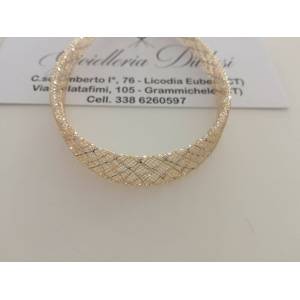 BRACCIALE In ORO Bicolore GIALLO E ORO BIANCO 18 Karati 750%/1000 Made In Italy - 1