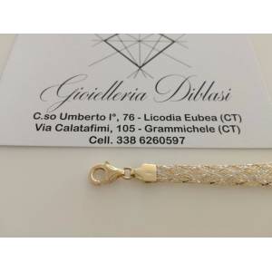 BRACCIALE In ORO Bicolore GIALLO E ORO BIANCO 18 Karati 750%/1000 Made In Italy - 1 2