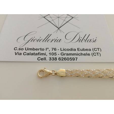 BRACCIALE In ORO Bicolore GIALLO E ORO BIANCO 18 Karati 750%/1000 Made In Italy - 2