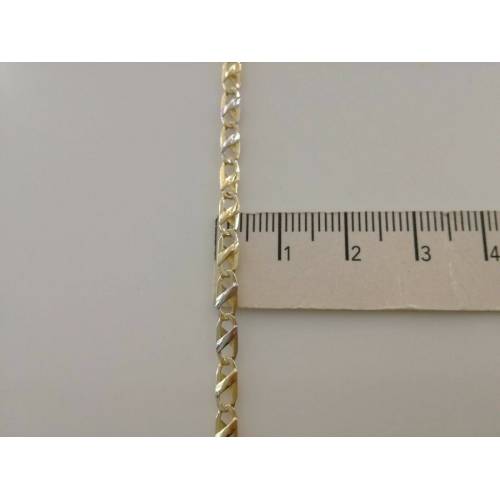 BRACCIALE In ORO 18 Karati 750% Uomo Donna Bicolore GIALLO BIANCO Maglia Catena - 3