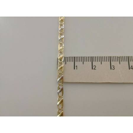 BRACCIALE In ORO 18 Karati 750% Uomo Donna Bicolore GIALLO BIANCO Maglia Catena - 3