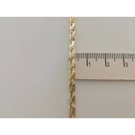 BRACCIALE In ORO Bicolore GIALLO BIANCO 18 Karati 750% Uomo Donna Maglia CATENA - 3