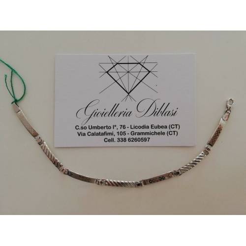 Bracciale semirigido uomo in oro bianco 18kt 750% altissima manifattura italiana - 1