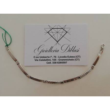 Bracciale semirigido uomo in oro bianco 18kt 750% altissima manifattura italiana - 1