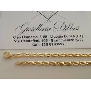 BRACCIALE ORO GIALLO 18 Karati 750% Uomo Donna Unisex Maglia Catena In Italia - 1 2