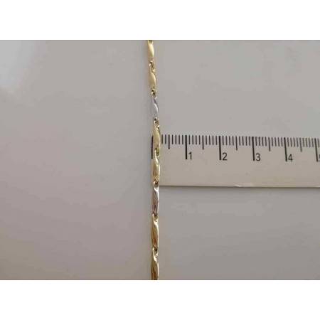 BRACCIALE In ORO 18 KARATI 750% Maglia Bicolore GIALLO BIANCO Uomo Donna Unisex - 3