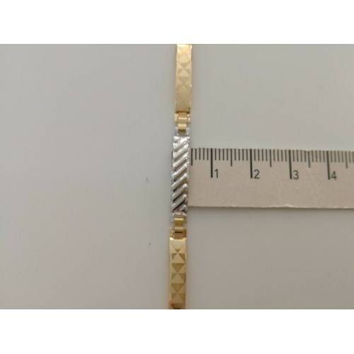 BRACCIALE Uomo In ORO 18 Karati 750% Bicolore GIALLO E BIANCO Modello Semirigido - 3