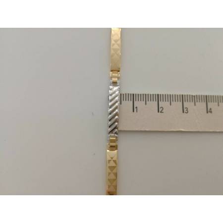 BRACCIALE Uomo In ORO 18 Karati 750% Bicolore GIALLO E BIANCO Modello Semirigido - 3