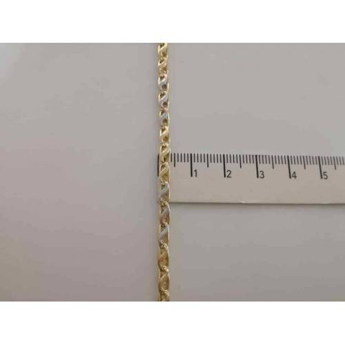 BRACCIALE In ORO Bicolore GIALLO e BIANCO Unisex Oro 18 KT 750% Made In Italy - 3