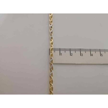 BRACCIALE In ORO Bicolore GIALLO e BIANCO Unisex Oro 18 KT 750% Made In Italy - 3