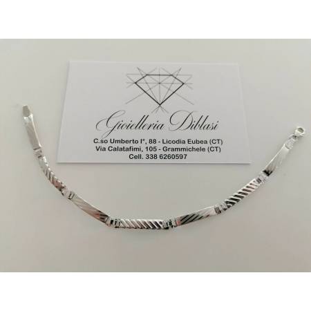 BRACCIALE Uomo ORO BIANCO 18 Karati 750% Modello SEMIRIGIDO Manifattura Italiana - 1