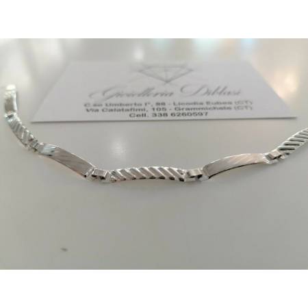 BRACCIALE Uomo ORO BIANCO 18 Karati 750% Modello SEMIRIGIDO Manifattura Italiana - 2