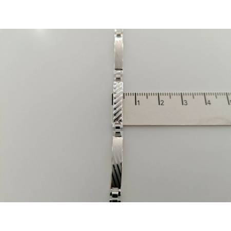 BRACCIALE Uomo ORO BIANCO 18 Karati 750% Modello SEMIRIGIDO Manifattura Italiana - 3