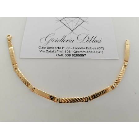 BRACCIALE Uomo Modello Semirigido ORO GIALLO 18 Karati 750% Manifattura Italiana - 1