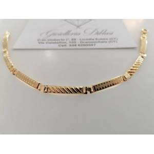 BRACCIALE Uomo Modello SEMIRIGIDO ORO GIALLO 18 Karati 750% Manifattura Italiana - 1 2