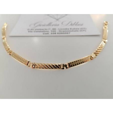 BRACCIALE Uomo Modello SEMIRIGIDO ORO GIALLO 18 Karati 750% Manifattura Italiana - 2