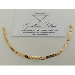 BRACCIALE Uomo Modello SEMIRIGIDO ORO GIALLO 18 Karati 750% Manifattura Italiana - 1