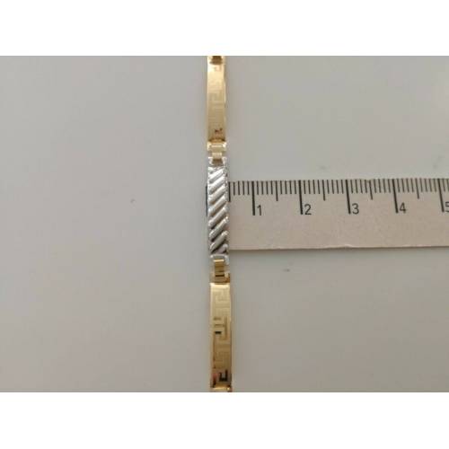 BRACCIALE Uomo In ORO 18 Karati 750% Bicolore GIALLO E BIANCO Modello Semirigido - 3