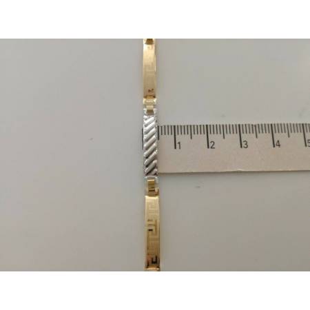 BRACCIALE Uomo In ORO 18 Karati 750% Bicolore GIALLO E BIANCO Modello Semirigido - 3