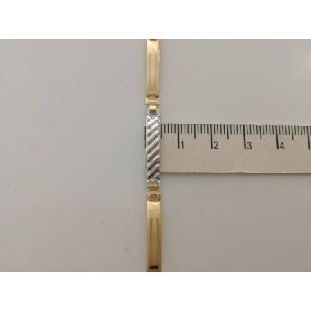 BRACCIALE Uomo In ORO 18 Karati 750% Bicolore GIALLO E BIANCO Modello Semirigido - 3