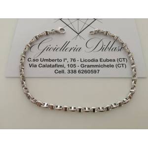 BRACCIALE In ORO BIANCO Unisex Oro 18 KARATI 750% Made In Italy - 1