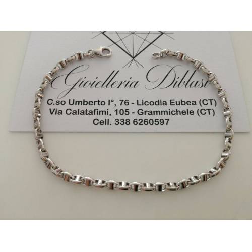 BRACCIALE In ORO BIANCO Unisex Oro 18 KARATI 750% Made In Italy - 1