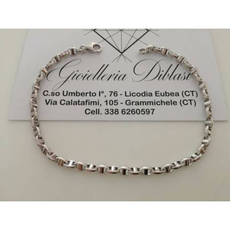 BRACCIALE In ORO BIANCO Unisex Oro 18 KARATI 750% Made In Italy - 1