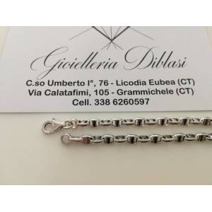 BRACCIALE In ORO BIANCO Unisex Oro 18 KARATI 750% Made In Italy - 1 2