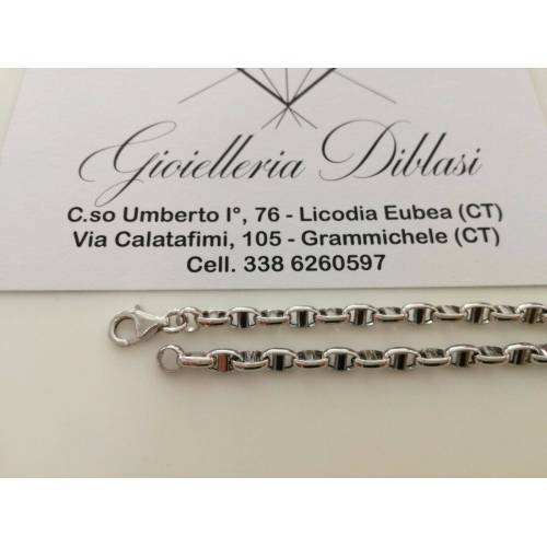 BRACCIALE In ORO BIANCO Unisex Oro 18 KARATI 750% Made In Italy - 2