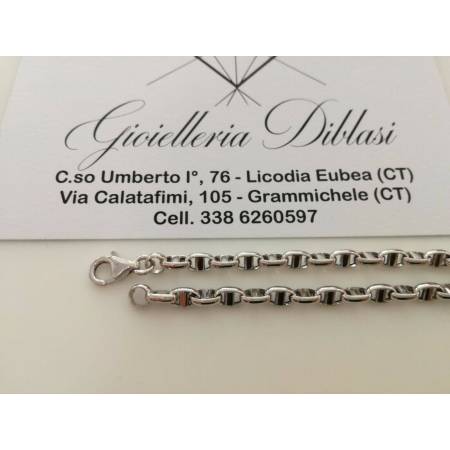 BRACCIALE In ORO BIANCO Unisex Oro 18 KARATI 750% Made In Italy - 2