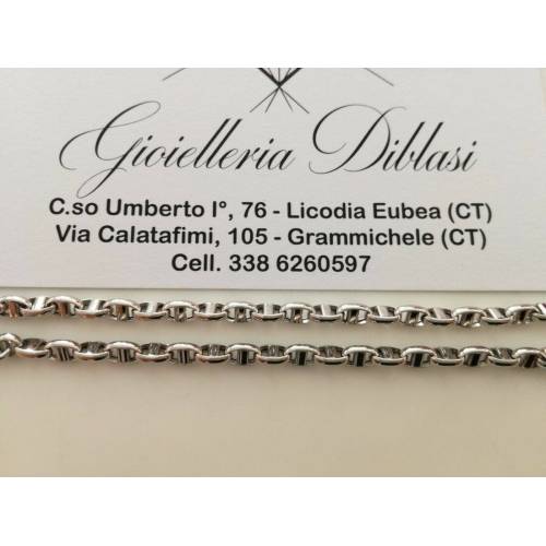 BRACCIALE In ORO BIANCO Unisex Oro 18 KARATI 750% Made In Italy - 3