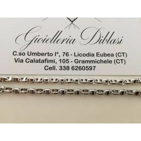 BRACCIALE In ORO BIANCO Unisex Oro 18 KARATI 750% Made In Italy - 3