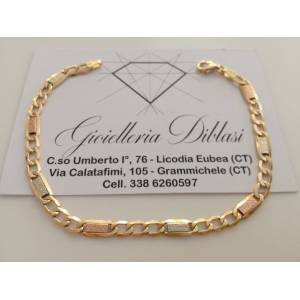 BRACCIALE CON I TRE COLORI DELL'ORO GIALLO, BIANCO E ROSSO (18 KT 750%) - 1
