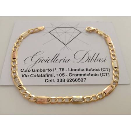 BRACCIALE CON I TRE COLORI DELL'ORO GIALLO, BIANCO E ROSSO (18 KT 750%) - 1