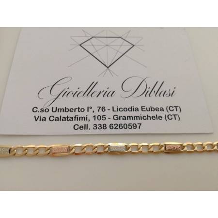 BRACCIALE CON I TRE COLORI DELL'ORO GIALLO, BIANCO E ROSSO (18 KT 750%) - 2