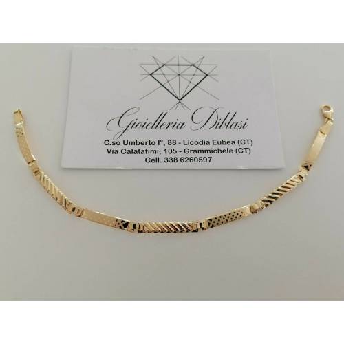 BRACCIALE Uomo Modello SEMIRIGIDO ORO GIALLO 18 Karati 750% Manifattura Italiana - 1