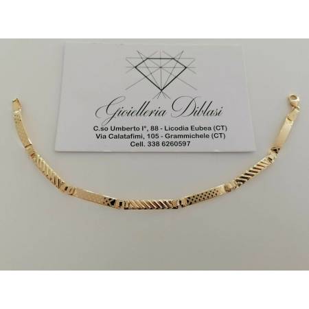 BRACCIALE Uomo Modello SEMIRIGIDO ORO GIALLO 18 Karati 750% Manifattura Italiana - 1