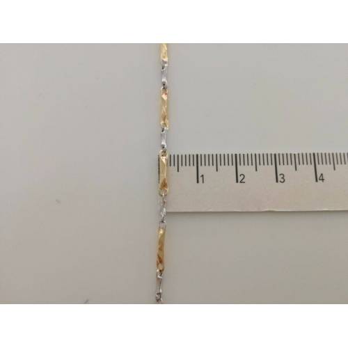 BRACCIALE In ORO Bicolore GIALLO e BIANCO Unisex Oro 18 KT 750% Made In Italy - 3